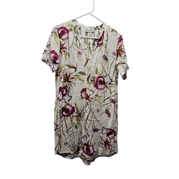 The Odells Dresses & Skirts - The Odells Anthropologie Shirt Dress Floral Tropical Size M White V neck